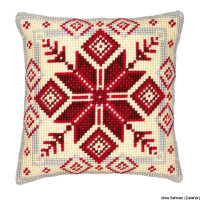 Vervaco stamped cross stitch kit cushion Nordic snowflake, DIY