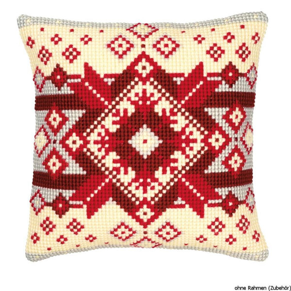 Подушка для вышивания крестом Vervaco "Снежинки", дизайн вышивки предварительно нарисован