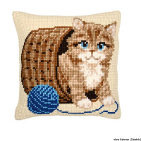 Vervaco stamped cross stitch kit cushion Cat, DIY