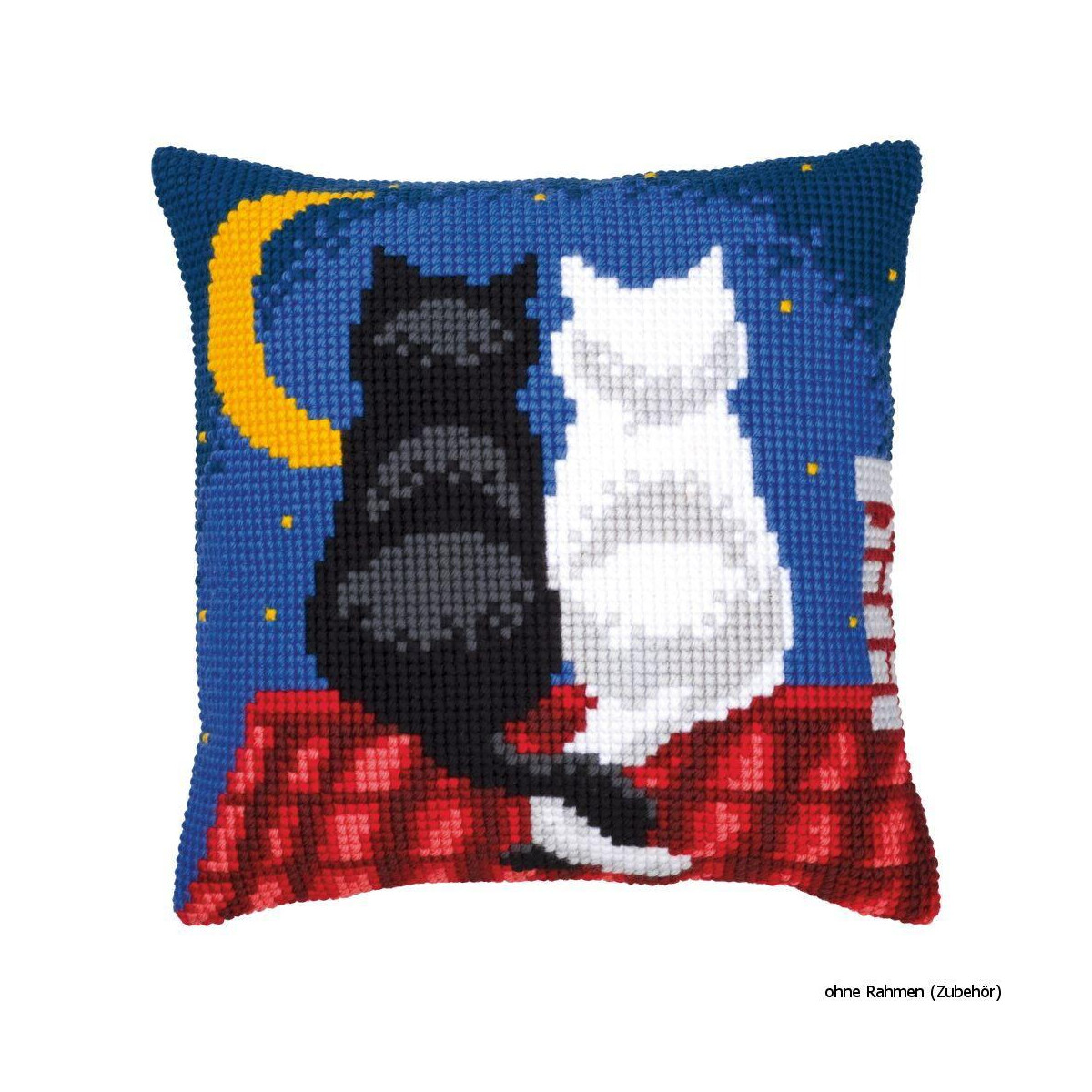 Vervaco stamped cross stitch kit cushion Cats in the...