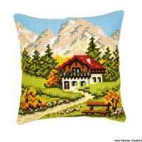 Vervaco stamped cross stitch kit cushion Mountain landscape, DIY