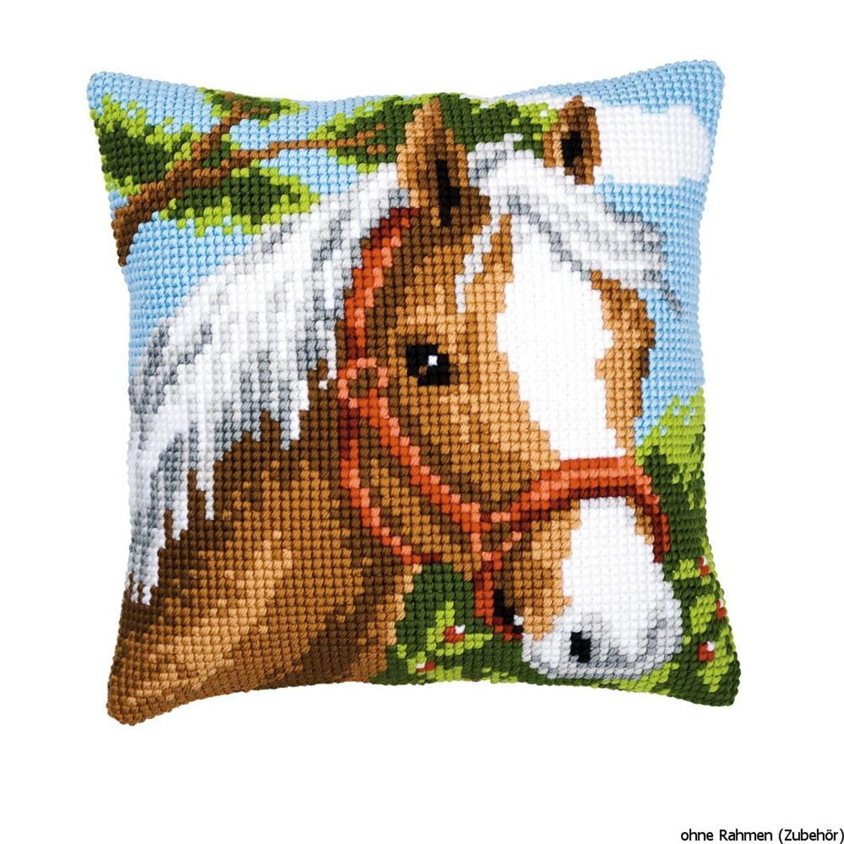 Подушка для вышивания крестом Vervaco "Лошадь",...