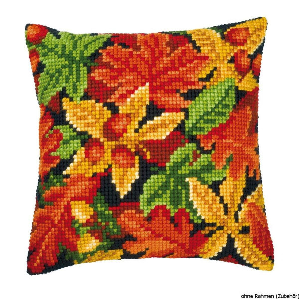 Подушка для вышивания крестом Vervaco "Осенние листья", дизайн вышивки предварительно нарисован