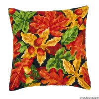 Vervaco stamped cross stitch kit cushion Autumn leaves, DIY