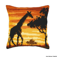 Vervaco Kreuzstichkissen "Afrika Giraffe", Stickbild vorgezeichnet