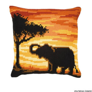 Vervaco stamped cross stitch kit cushion Elephant, DIY