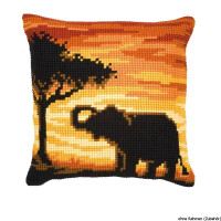 Подушка для вышивания крестом Vervaco "Африканский слон", дизайн вышивки предварительно нарисован