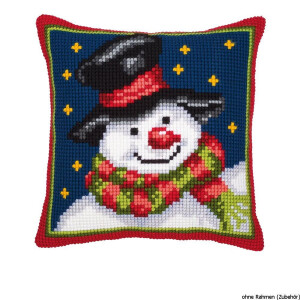Vervaco stamped cross stitch kit cushion Snowman, DIY