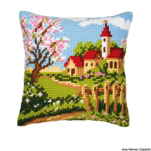 Vervaco stamped cross stitch kit cushion Springtime, DIY
