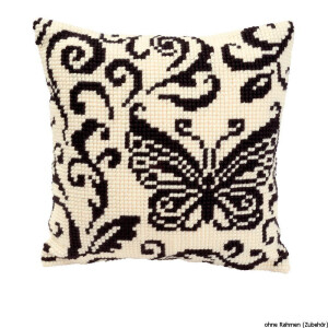 Vervaco stamped cross stitch kit cushion Black and white...