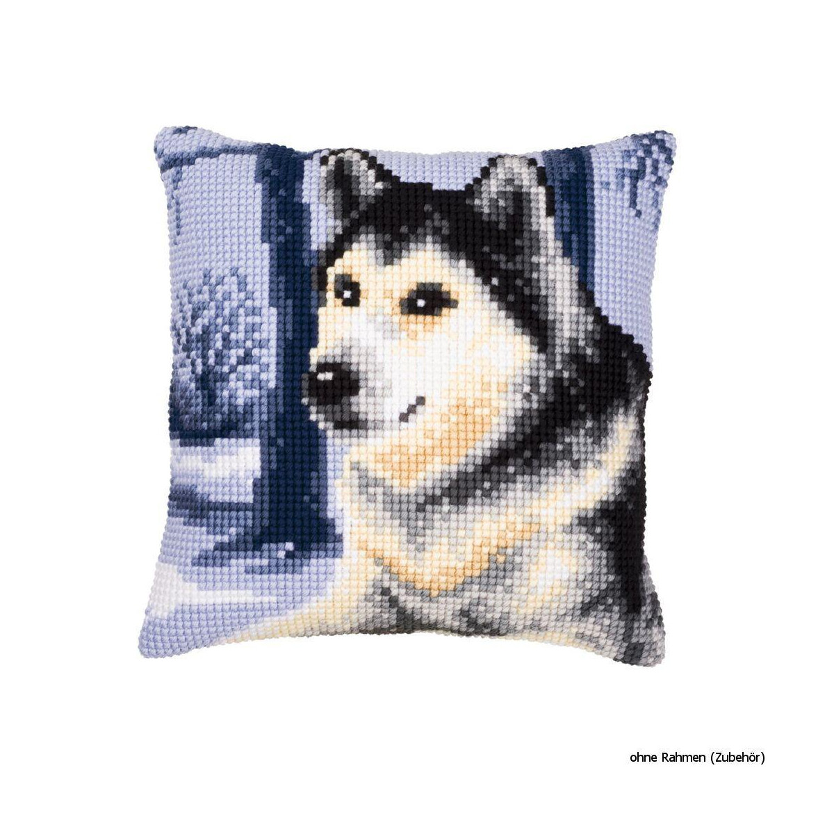 Vervaco stamped cross stitch kit cushion Husky, DIY