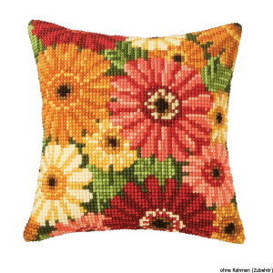 Vervaco stamped cross stitch kit cushion Summer flowers, DIY