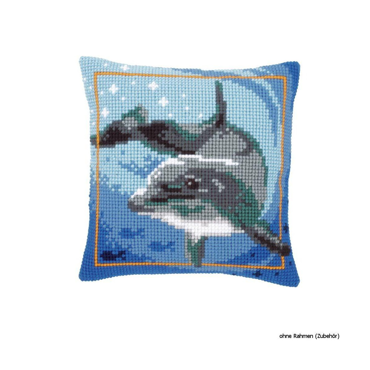 Vervaco stamped cross stitch kit cushion Dolphin, DIY