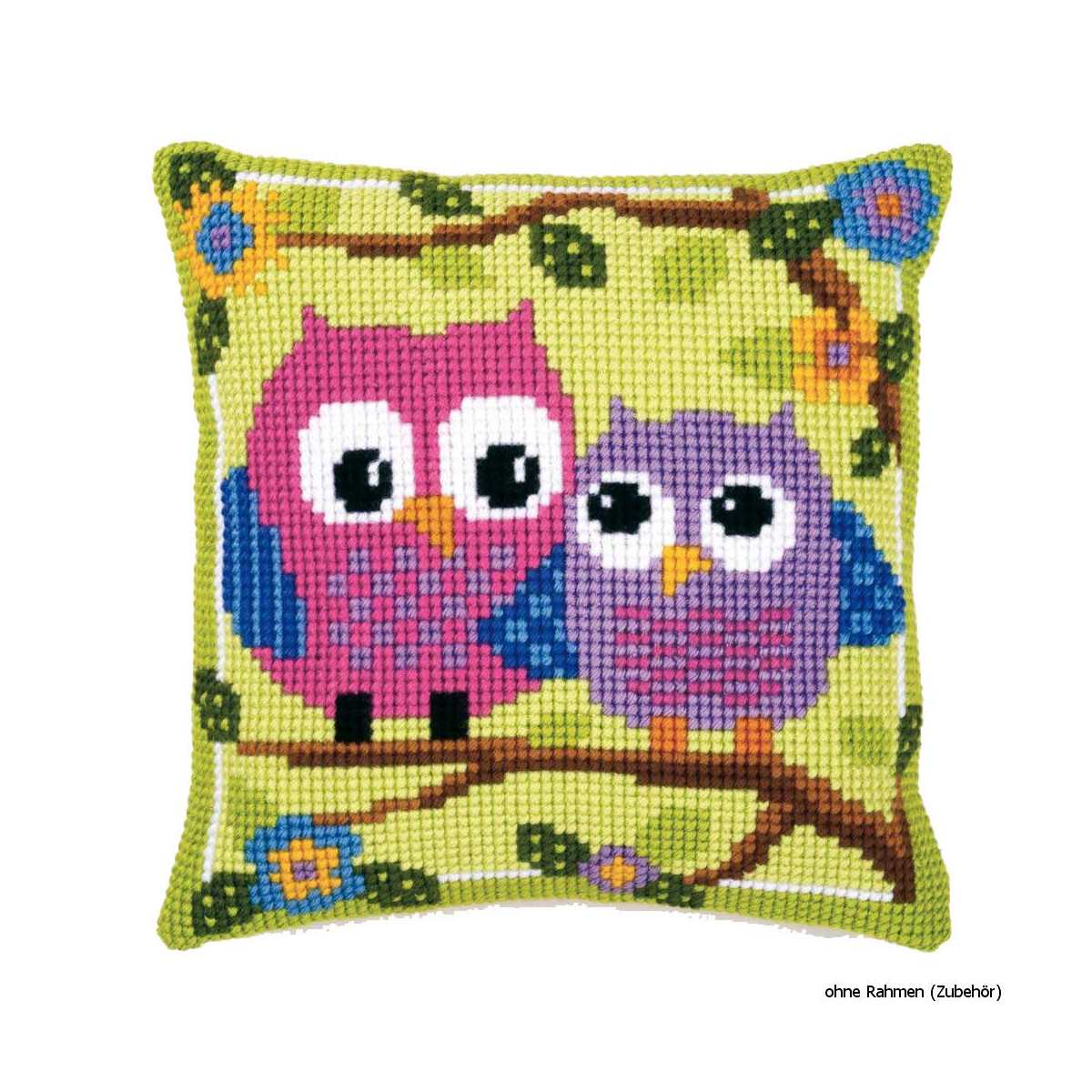 Vervaco stamped cross stitch kit cushion Owls on a...