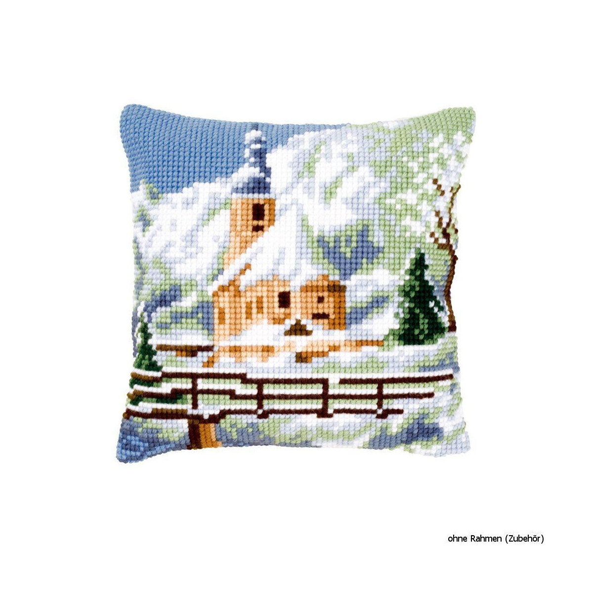 Vervaco stamped cross stitch kit cushion Church in the...
