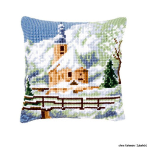 Vervaco stamped cross stitch kit cushion Church in the...