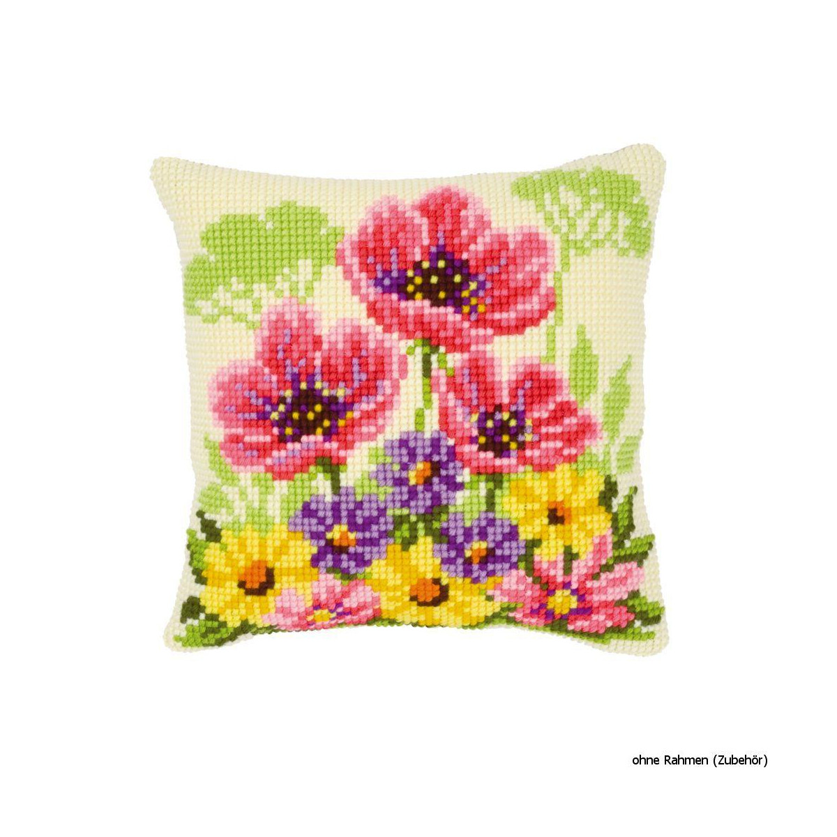 Vervaco stamped cross stitch kit cushion Flower field...