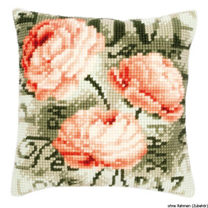 Vervaco stamped cross stitch kit cushion Peonies, DIY