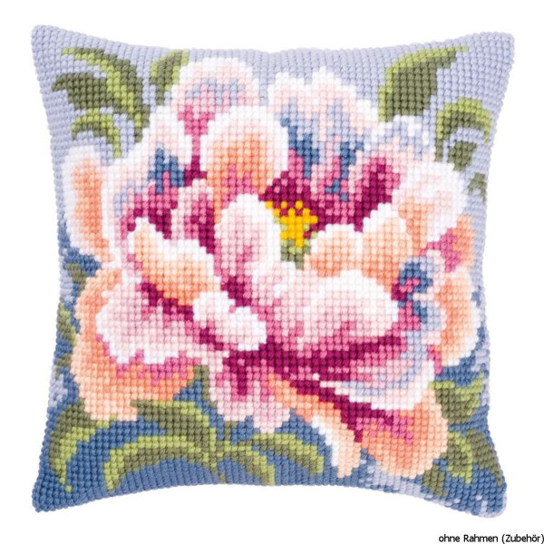 Vervaco stamped cross stitch kit cushion Camellia, DIY
