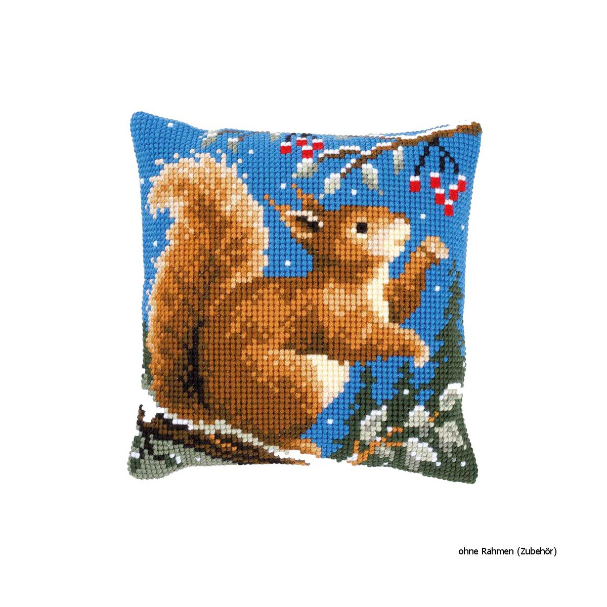 Vervaco stamped cross stitch kit cushion Squirrel in...