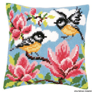 Vervaco stamped cross stitch kit cushion titmouse and...
