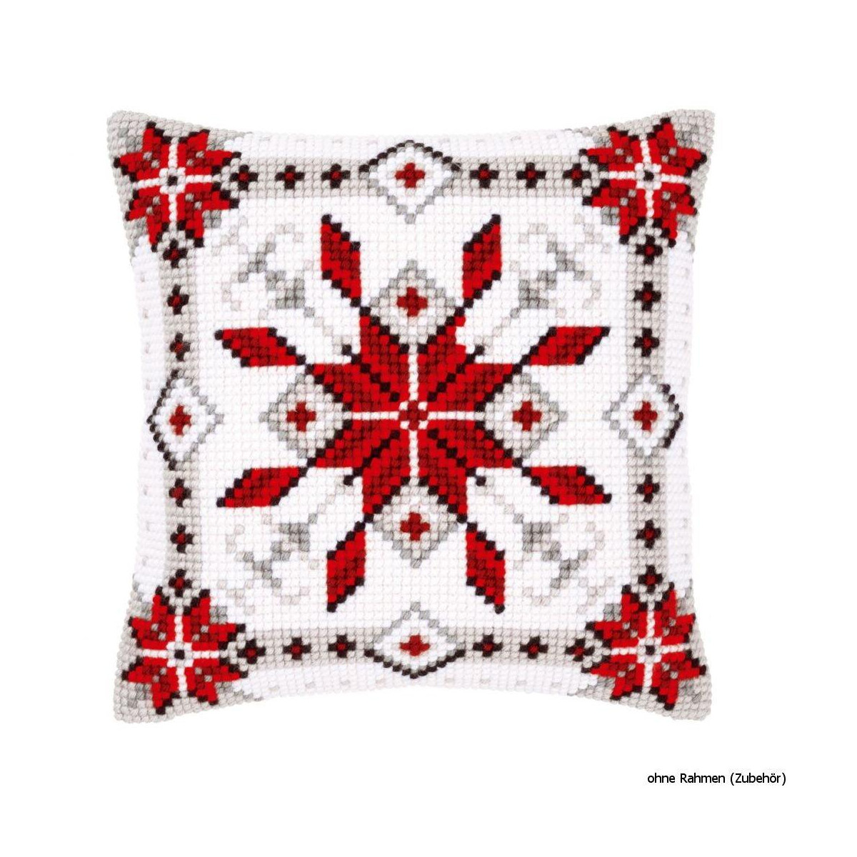 Vervaco stamped cross stitch kit cushion Snow crystal I, DIY