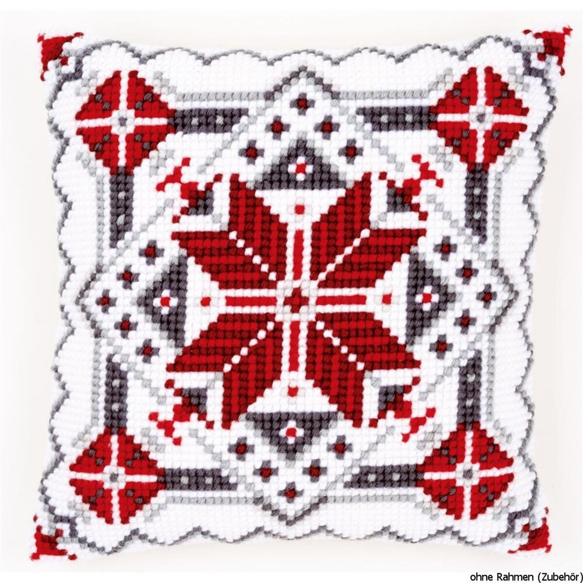 Vervaco stamped cross stitch kit cushion Snow crystal II,...