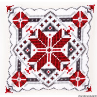Vervaco stamped cross stitch kit cushion Snow crystal II, DIY
