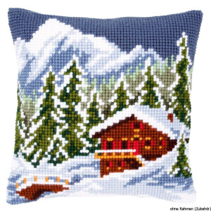 Vervaco stamped cross stitch kit cushion Snow landscape, DIY