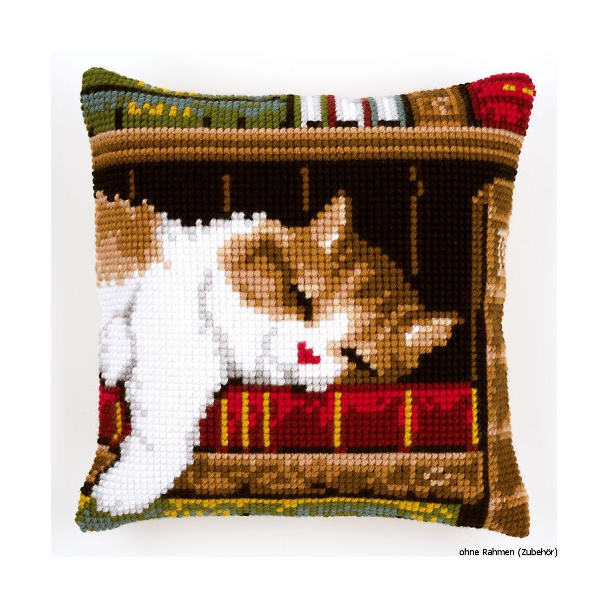 Vervaco stamped cross stitch kit cushion Cat sleeping on...