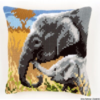 Подушка для вышивания крестом Vervaco "Любовь слона", дизайн вышивки предварительно нарисован