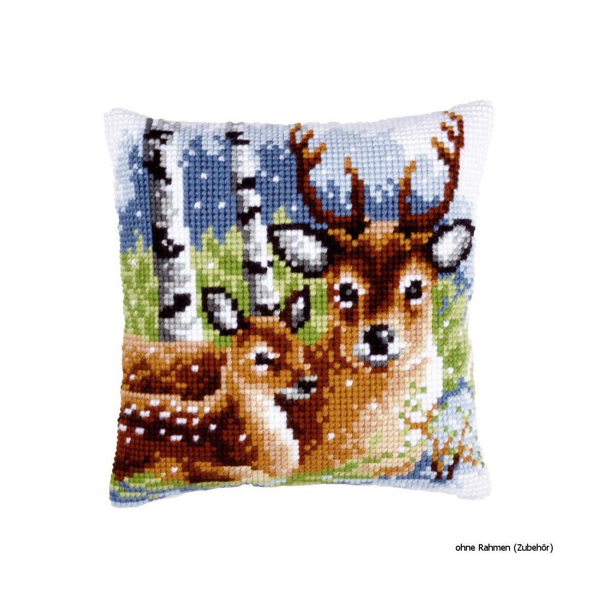 Vervaco stamped cross stitch kit cushion Deer family, DIY