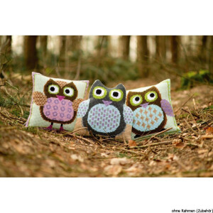 Vervaco stamped cross stitch kit cushion Mister owl, DIY