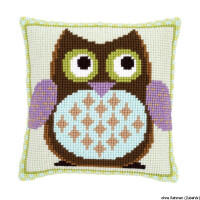 Vervaco stamped cross stitch kit cushion Mister owl, DIY