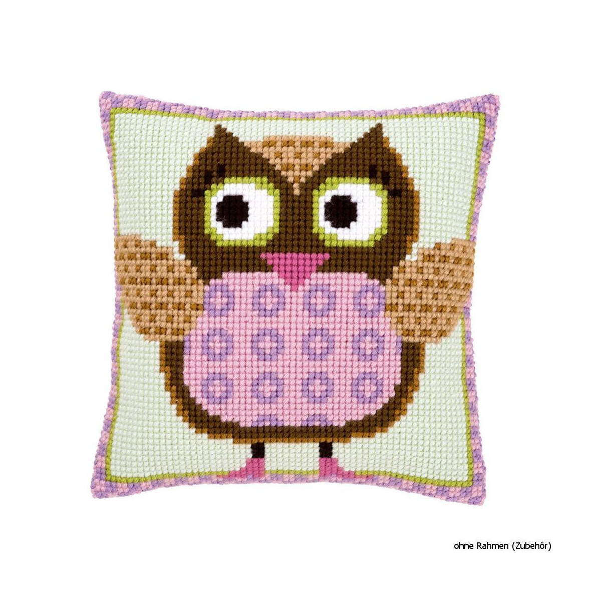 Vervaco stamped cross stitch kit cushion Miss owl, DIY