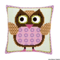 Vervaco stamped cross stitch kit cushion Miss owl, DIY