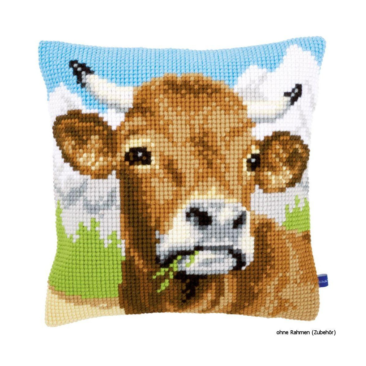 Vervaco stamped cross stitch kit cushion Cow, DIY