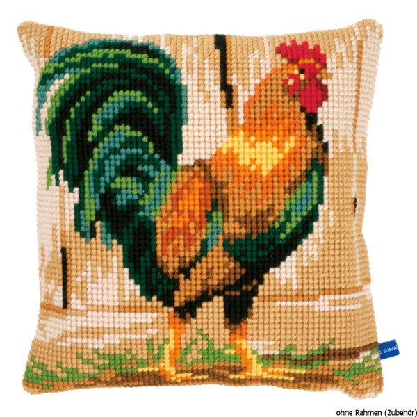 Vervaco stamped cross stitch kit cushion Rooster, DIY