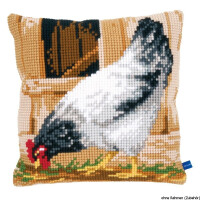Vervaco stamped cross stitch kit cushion Grey hen, DIY