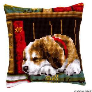 Vervaco stamped cross stitch kit cushion Dog sleeping on...