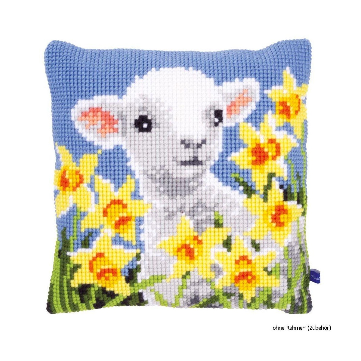 Vervaco stamped cross stitch kit cushion Lamb, DIY