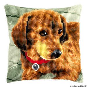 Vervaco stamped cross stitch kit cushion Dachshund, DIY