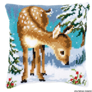Vervaco stamped cross stitch kit cushion A little deer, DIY