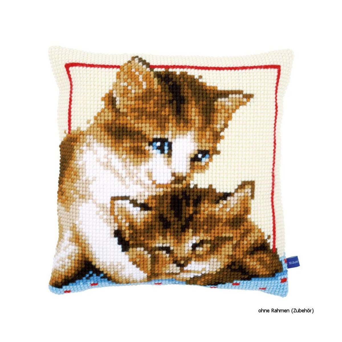 Vervaco stamped cross stitch kit cushion Playful kittens,...