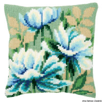 Vervaco stamped cross stitch kit cushion Japanese anemones I, DIY