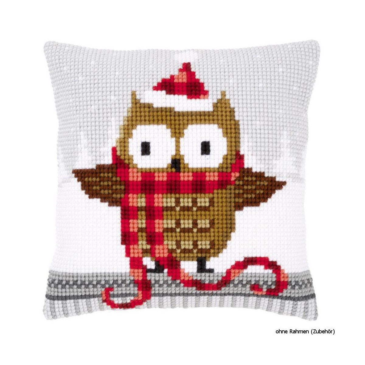 Vervaco stamped cross stitch kit cushion Owl in santa...
