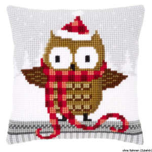 Vervaco stamped cross stitch kit cushion Owl in santa...