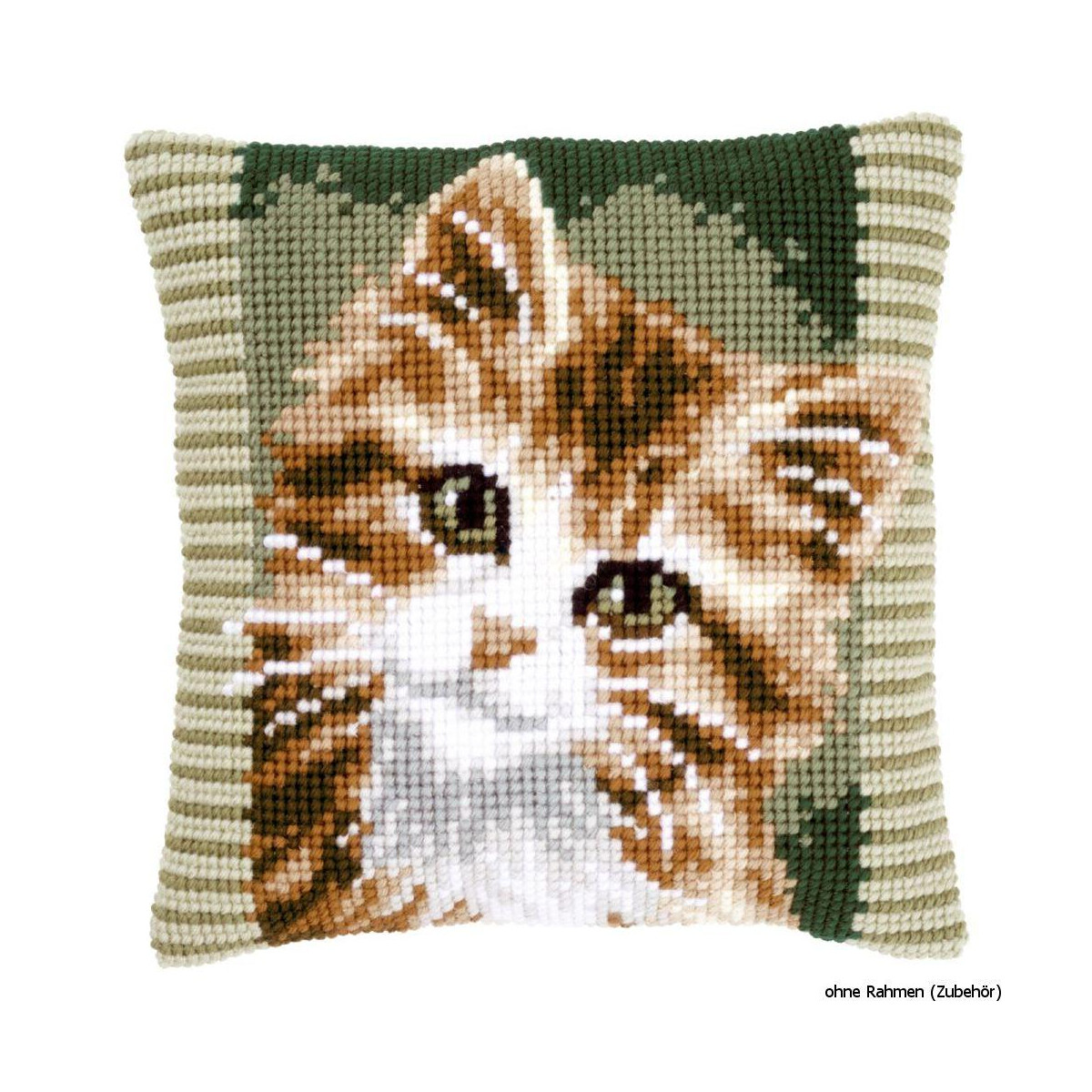 Vervaco stamped cross stitch kit cushion Brown cat, DIY