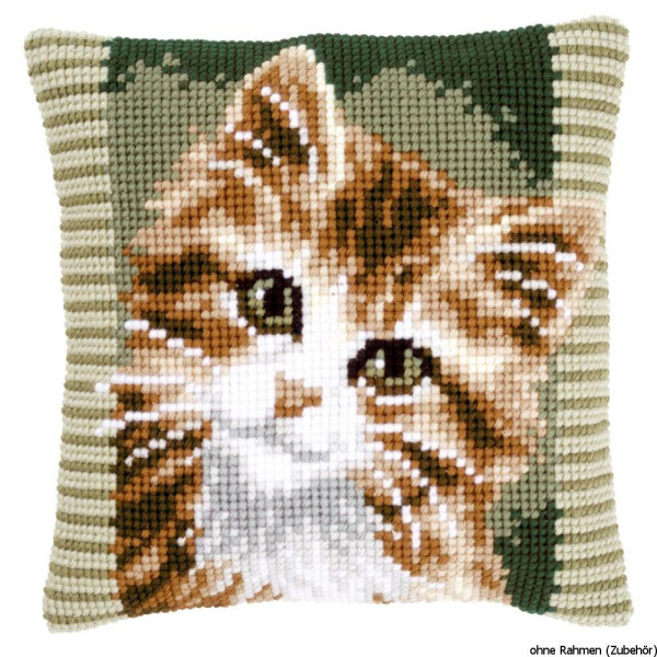 Vervaco Подушка для вышивания крестом "Коричневый кот", дизайн вышивки предварительно нарисован