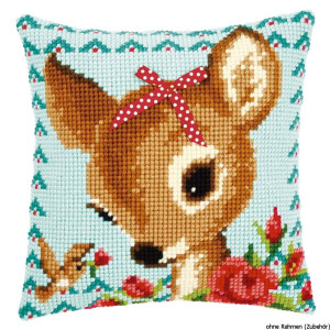 Vervaco stamped cross stitch kit cushion Bambi with a...